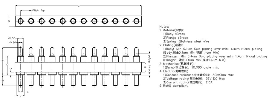 12 Pin Pogo Pin Connector